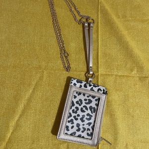 Gold Cheetah wallet lanyard
